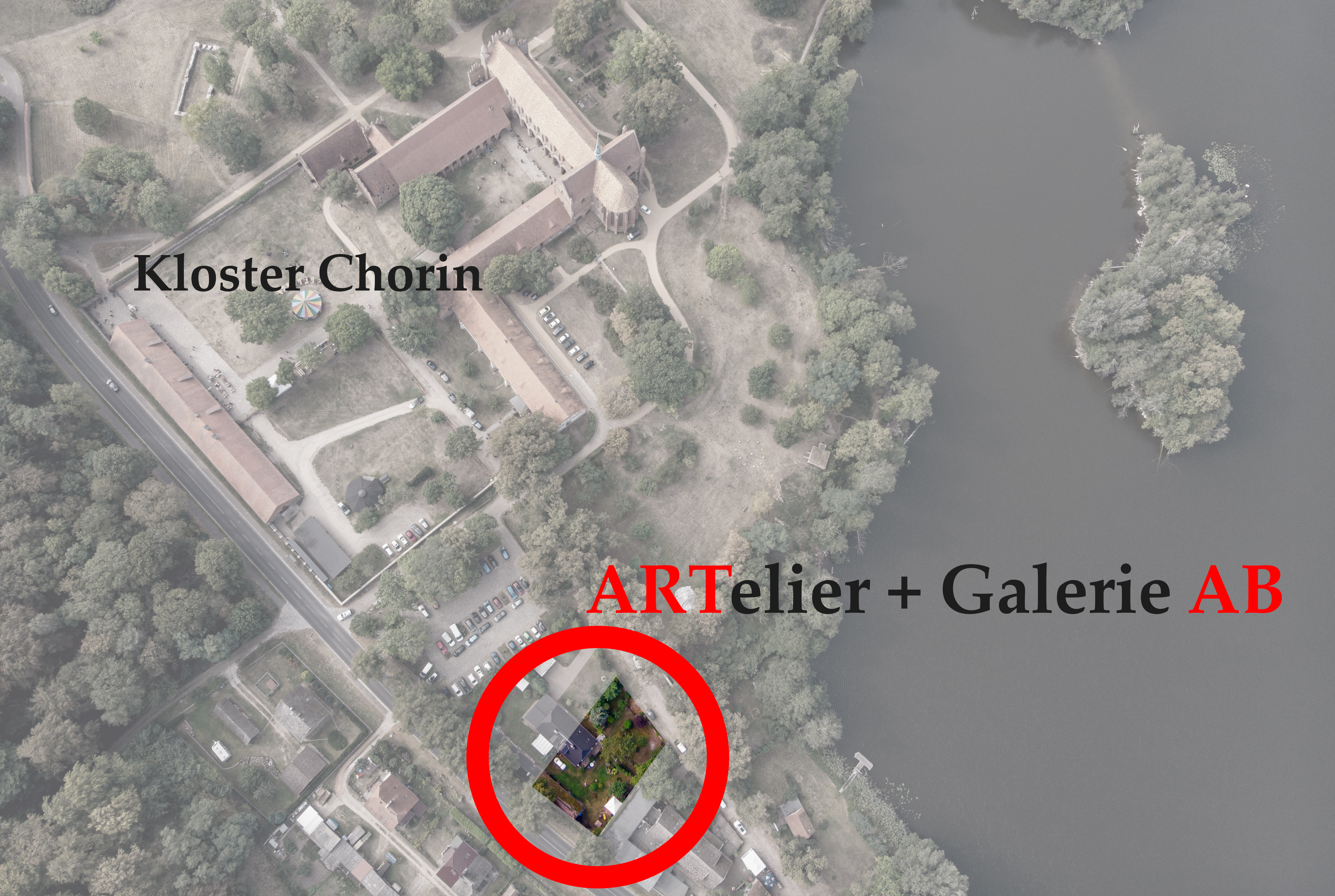 Lageplan ARTelier und Galerie AB am Kloster Chorin